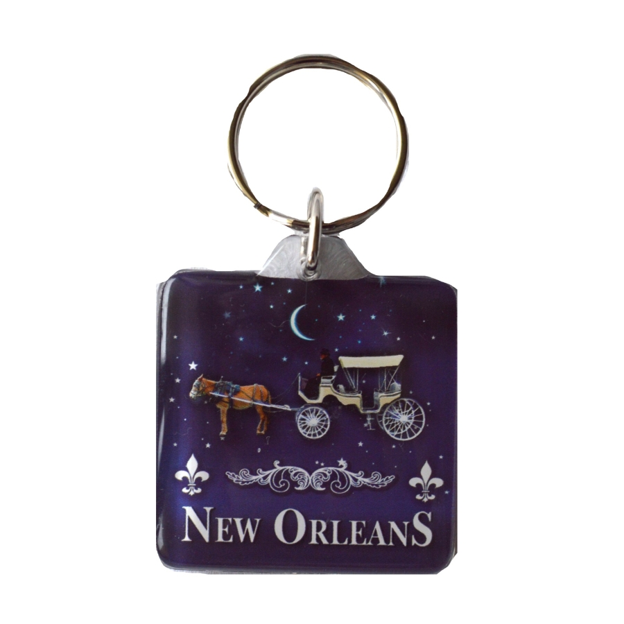 Horse & Buggy Lucite Keyring