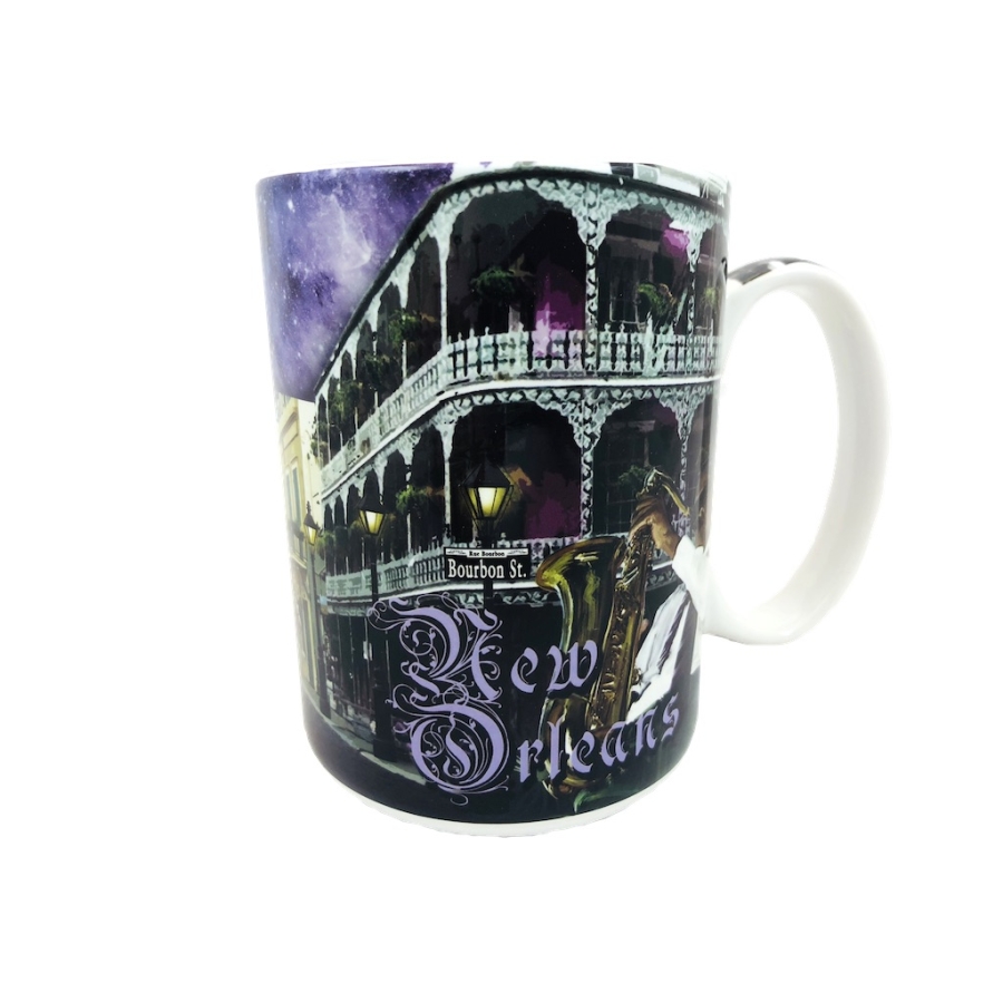 Painted Street Scene Large Mug