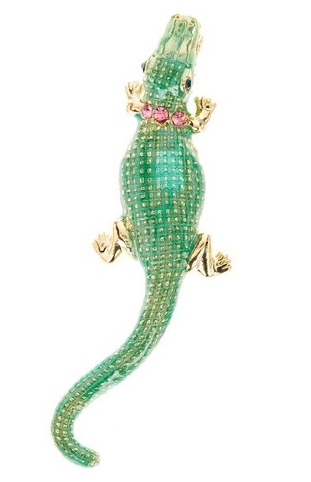 Brooch Gator with Pink Collar